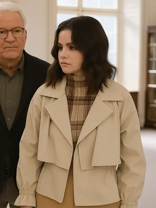 Only Murders in the Building Selena Gomez Mabel Mora Beige Cropped Coat