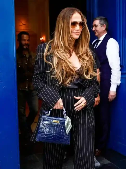 Paris 2026 Jennifer Lopez Pinstripe Blazer