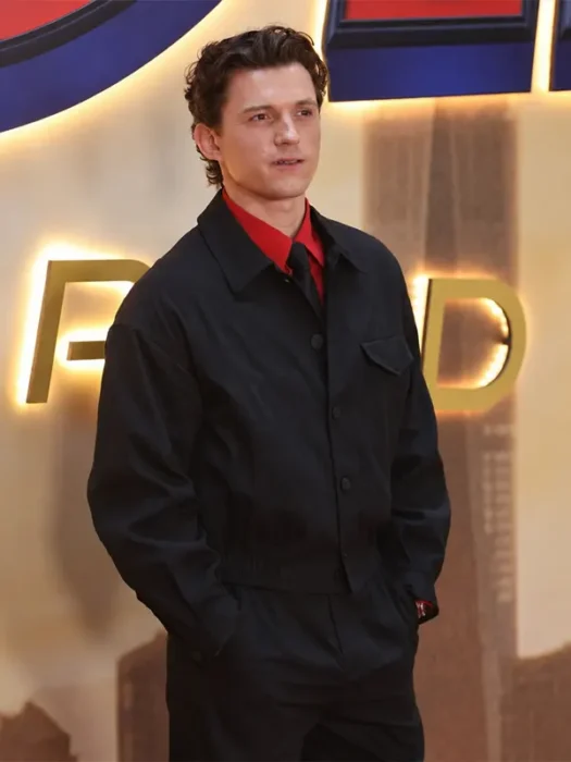 Photocall Brand New Day Spider Man Tom Holland Black Jacket