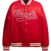Press Junket “Off Campus” Jalen Thomas Brooks Red Bomber Jacket