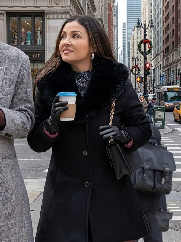 Relationship Goals Annie Gonzalez Black Wool Coat Front