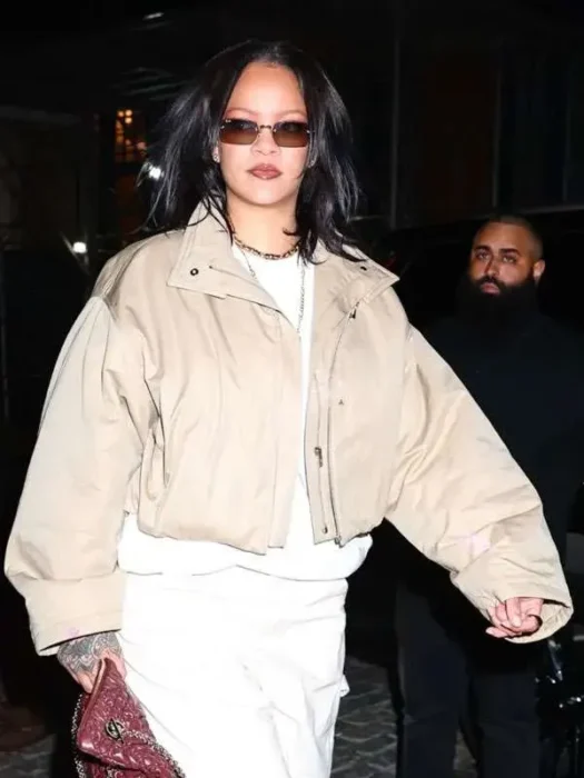 Rihanna Birthday Bash Beige Cropped Jacket