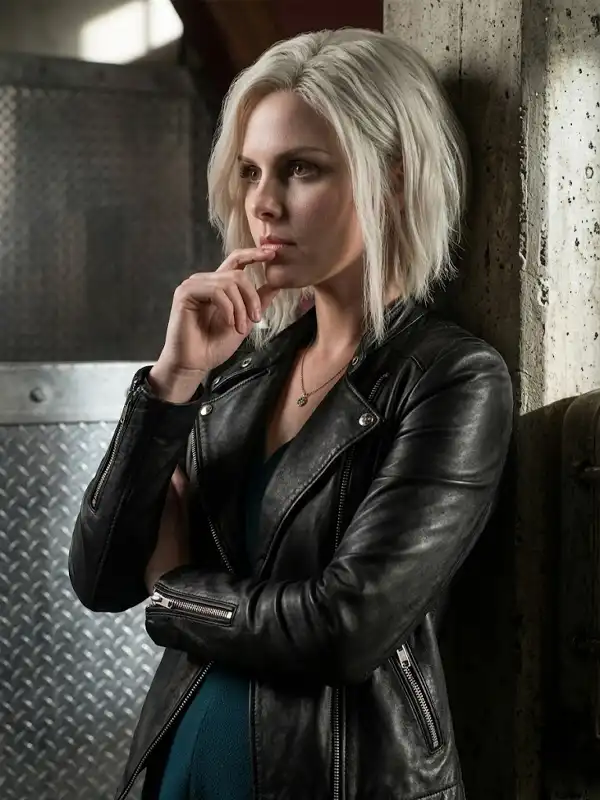 Rose McIver iZombie Black Biker Leather Jacket