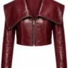 Rough Trade West Suki Waterhouse Burgundy Leather Jacket