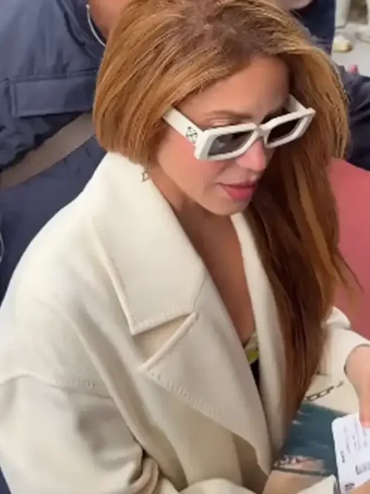 Santiago 2026 Shakira White Wrap Coat