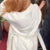 Santiago 2026 Shakira White Wrap Coat Back