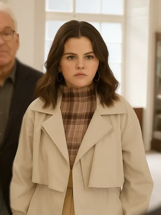 Selena Gomez Mabel Mora Beige Cropped Coat