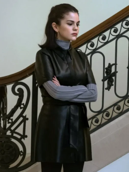 Selena Gomez Only Murders In The Building Mabel Mora Black Leather Coat
