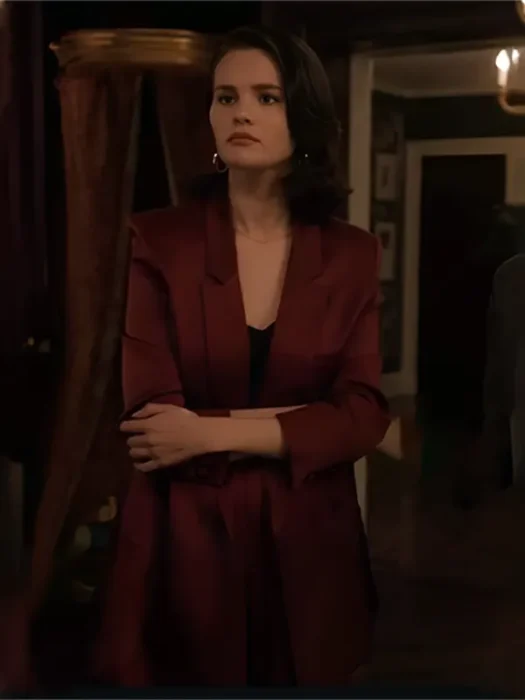 Selena Gomez Only Murders in the Building S05 Mabel Mora Burgundy Blazer