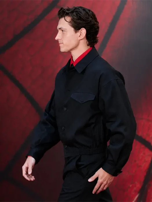 Spider Man Tom Holland Black Jacket