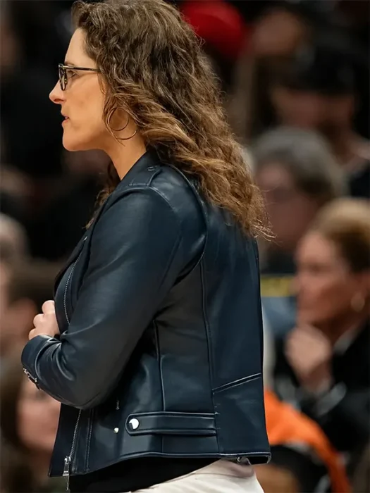 Stephanie White Black Leather Jacket