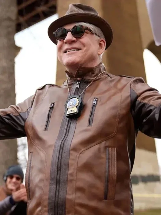 Steve Martin Only Murders in the Building S02 Charles-Haden Brown Leather Jacket