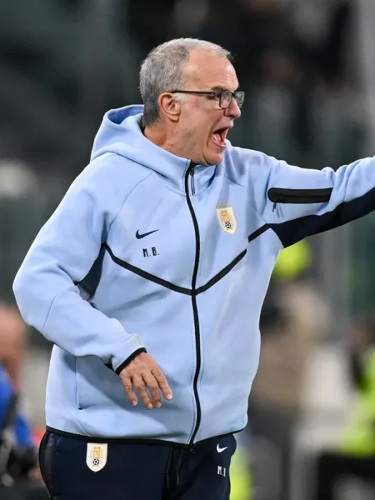 Team Uruguay Marcelo Bielsa Blue Hooded Jacket