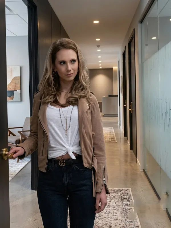 Ted Lasso Keeley Brown Suede Leather Jacket