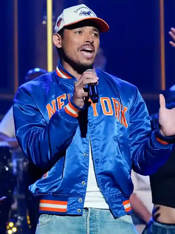 The Tonight Show 2026 Anthony Ramos Blue Satin Jacket
