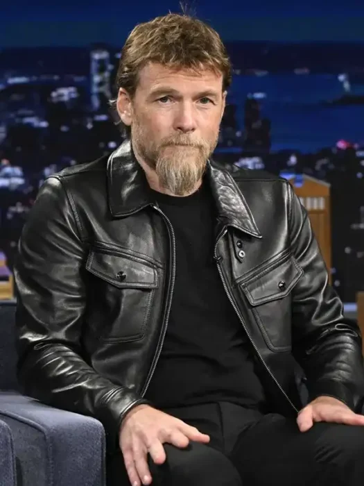 The Tonight Show 2026 Sam Worthington Leather Jacket