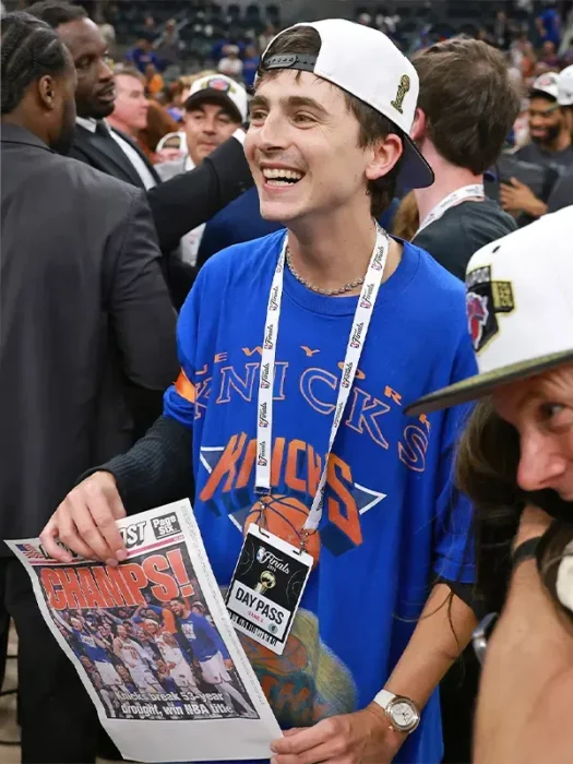 Timothee Chalamet 2026 NBA Finals Blue T-shirt