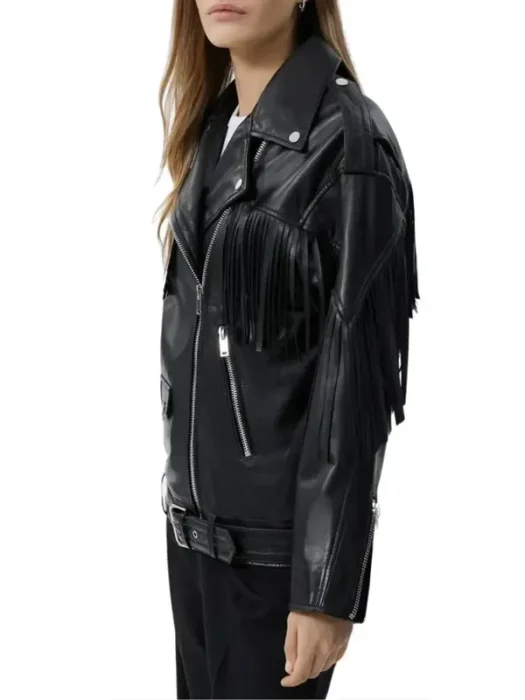 Women’s Asymmetrical Black Biker Jacket