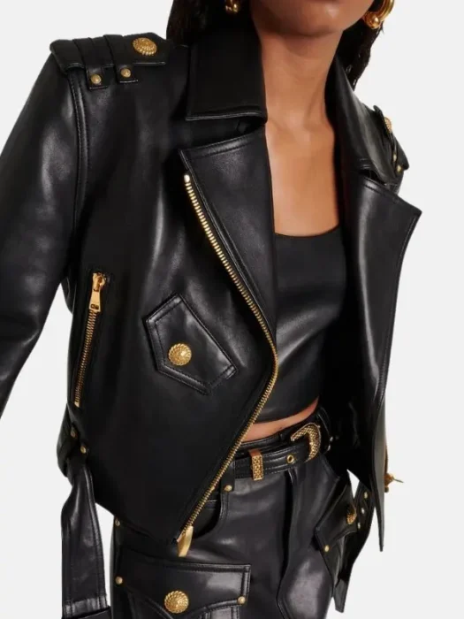 Women’s Black Asymmetrical Biker Jacket