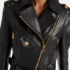 Women’s Black Asymmetrical Biker Leather Jacket