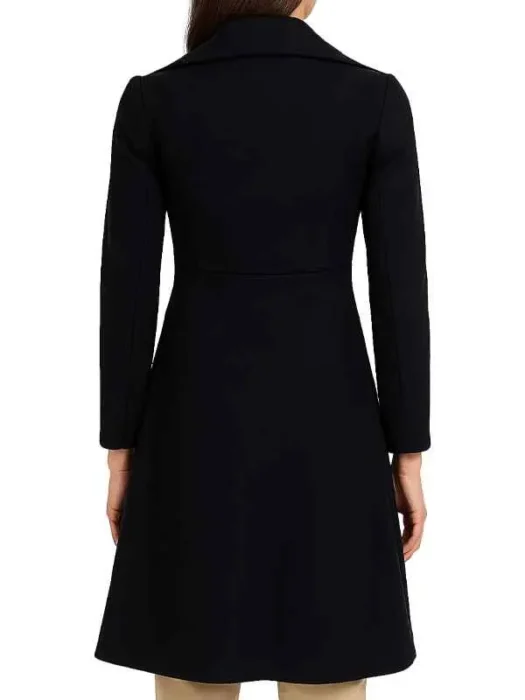 Women’s Black Double Breasted Wool Trench Coat