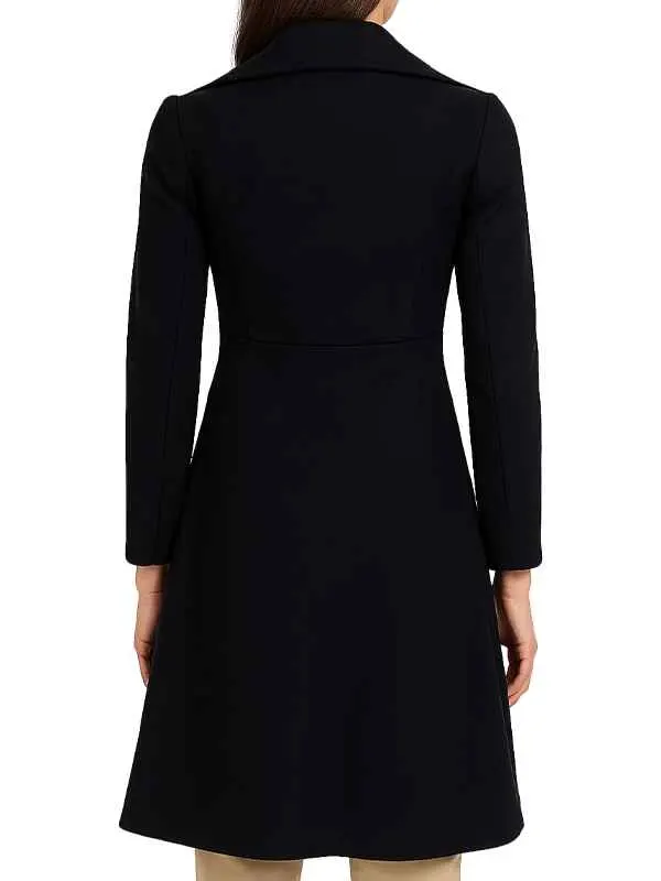 Women’s Black Double Breasted Wool Trench Coat