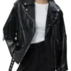 Women’s Fringe Asymmetrical Black Biker Jacket
