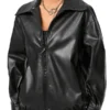 Women’s Motorcycle Oversized Black Leather Jacket