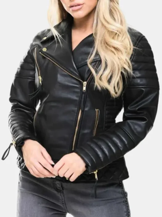 Women’s Racer Quilted Leather Jacket