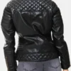 Women’s Racer Quilted Leather Jacket Back