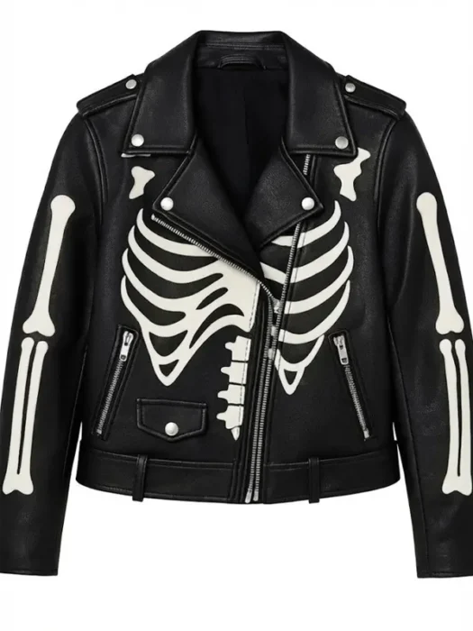 Black Biker Skeleton Jacket