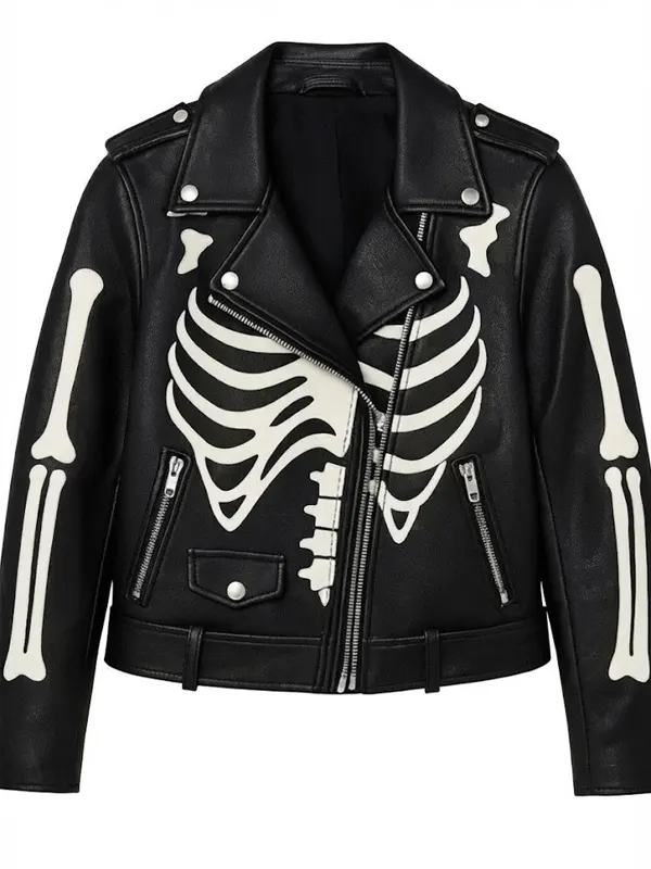 Black Biker Skeleton Jacket