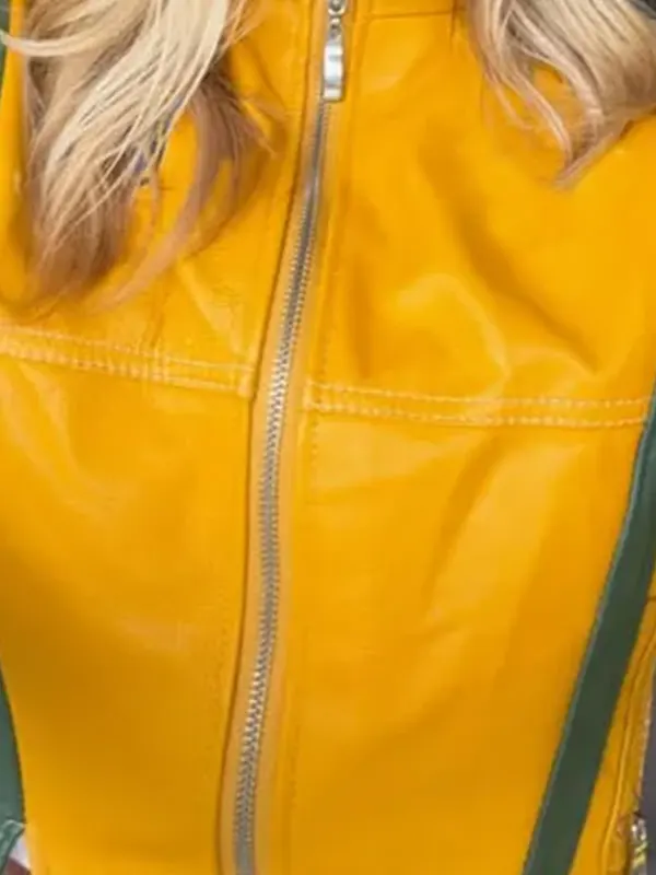 Brazil Lily Rowland Moto Yellow Leather Jacket