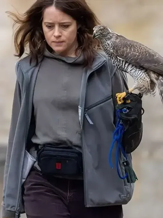 Claire Foy H Is for Hawk Movie 2026 Helen Grey Fleece Vest