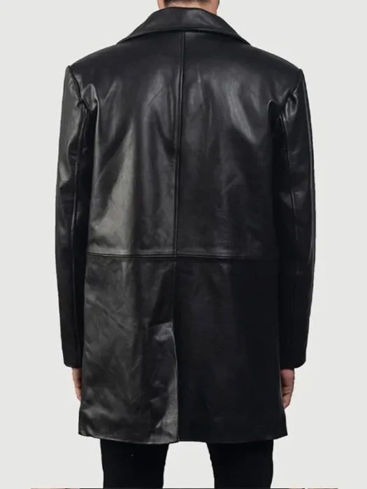 Classmith Black Leather Coat Back