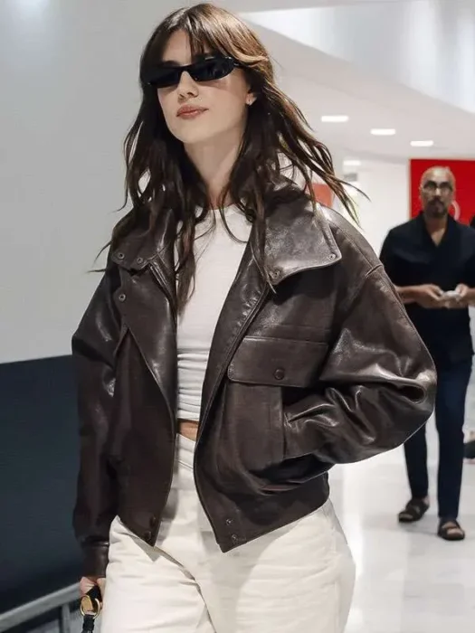 Daisy Edgar-Jones Paris Brown Leather Jacket