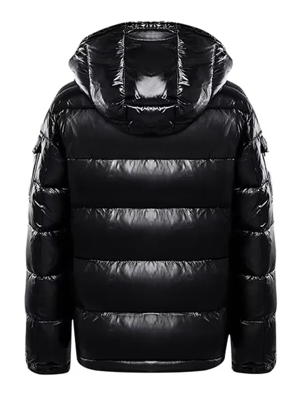 Ecqkame Puffer Jacket Men Casual Warm Hooded Long Sleeve jacket Black