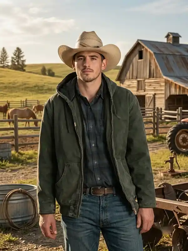Finn Little Dutton Ranch S01 Green Hooded Jacket