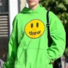 Hailey Bieber Street Style Green Hoodie