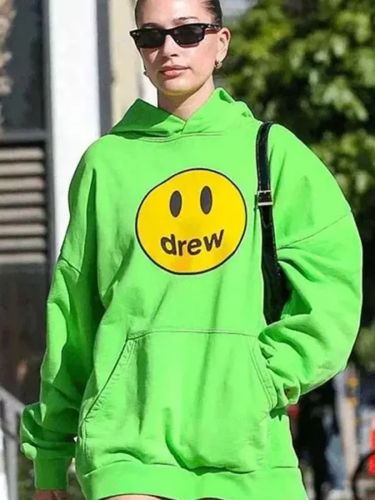 Hailey Bieber Street Style Green Hoodie