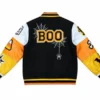Halloween Boo Patches Varsity Jacket BAck