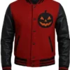 Halloween Red and Black Pumpkin Varsity Jacket