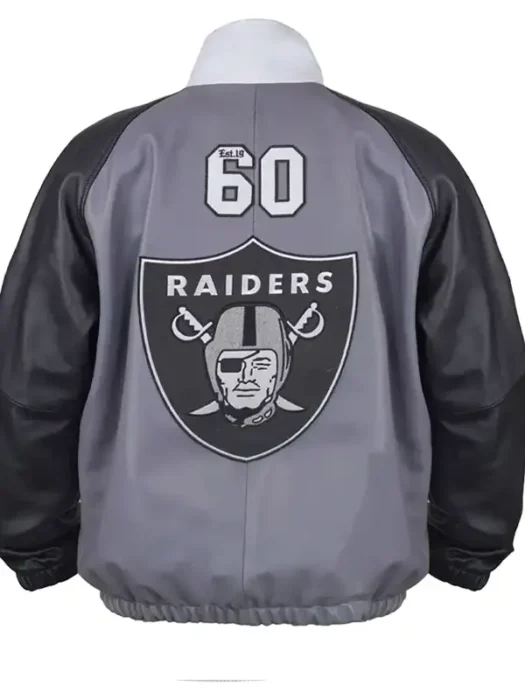 JH Raiders Vegan Leather Black Jacket Back