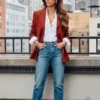 Jessica Alba New York Red Blazer