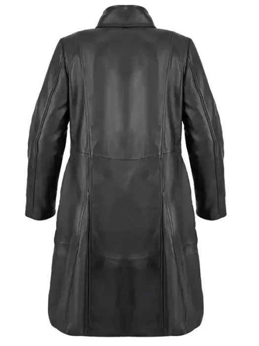 Layla Black Leather Women Coat Back