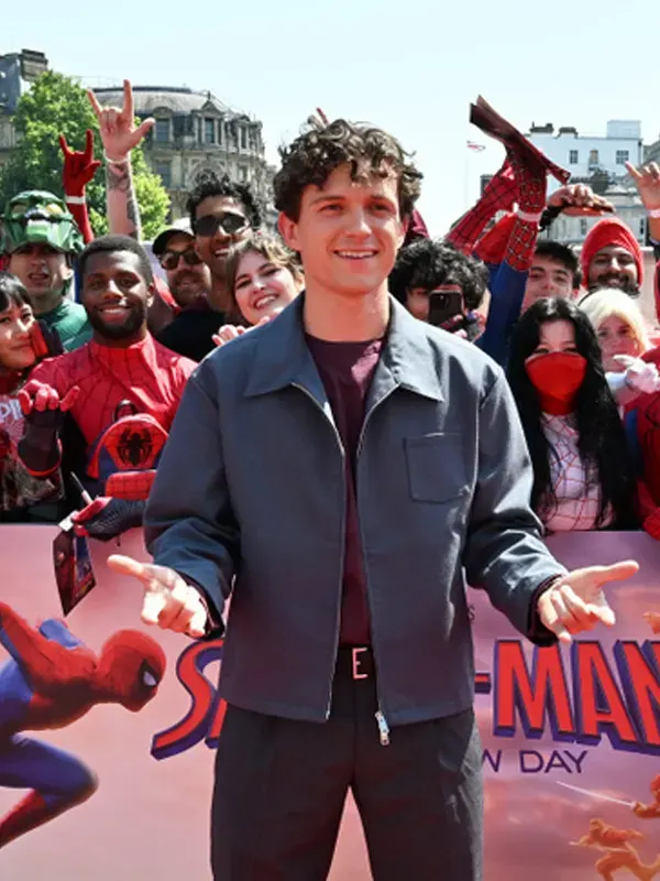 London Photocall Spider Man Brand New Day 2026 Tom Holland Jacket