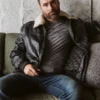 Maverick Leather Bomber Jacket With Fur Collar
