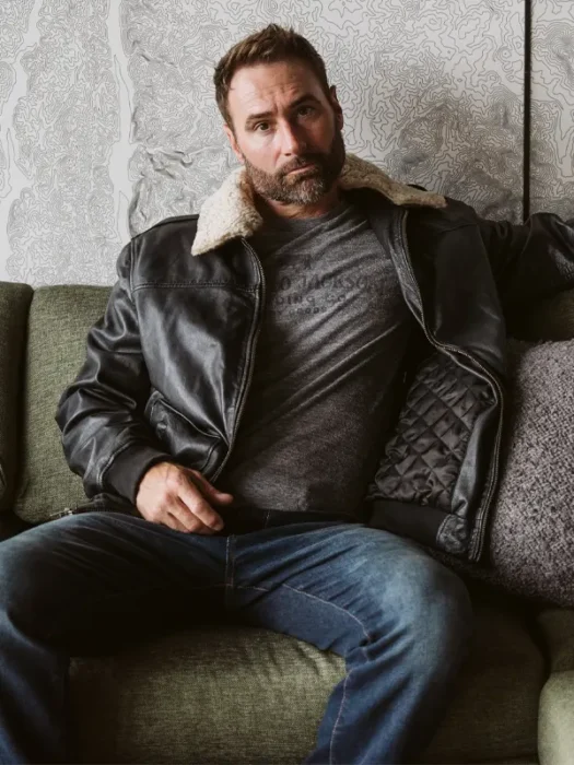 Maverick Leather Bomber Jacket With Fur Collar