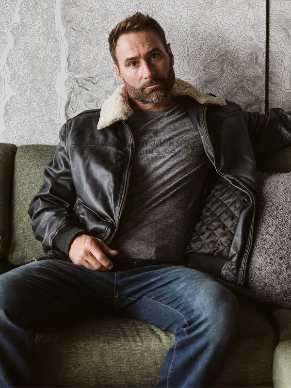 Maverick Leather Bomber Jacket With Fur Collar