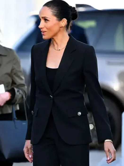 Meghan Markle Geneva side 2026 Black Blazer